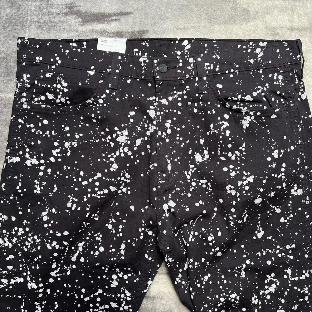 NWT Levi's Men's 569 Loose Straight Fit Line 8 Twill Pant Black Paint 38x32